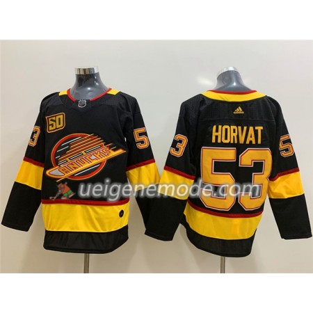 Herren Eishockey Vancouver Canucks Trikot Bo Horvat 53 Flying Skate 50th Anniversary Adidas 2019-2020 Schwarz Authentic